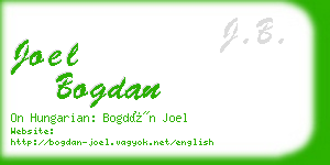joel bogdan business card